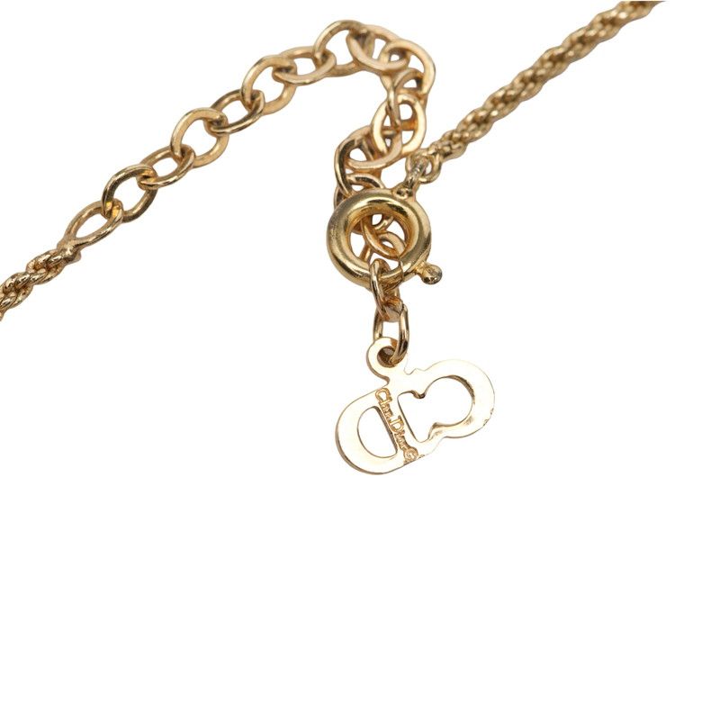 Dior CD Logo Chain Teardrop Pendant Gold Plated — view 5