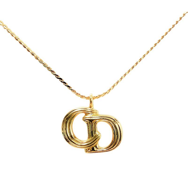 Dior CD Logo Chain Pendant Gold Plated