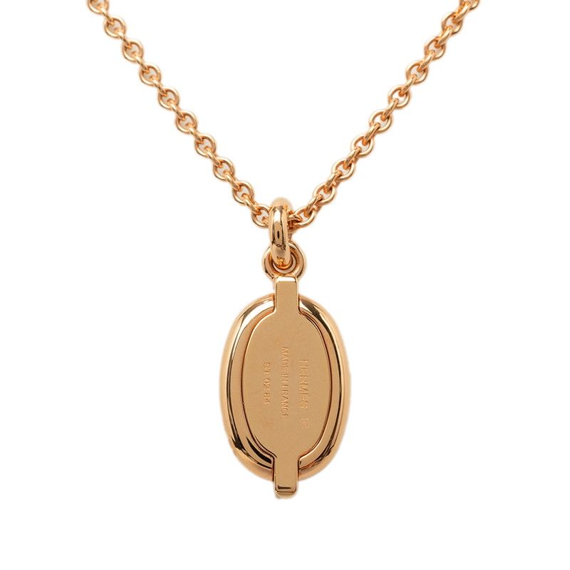 Hermes Mini Maillon PM Necklace Gold Pink Plated — view 2
