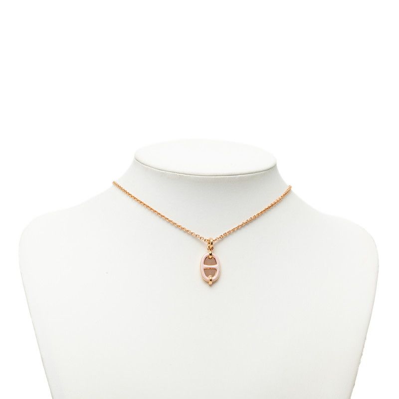 Hermes Mini Maillon PM Necklace Gold Pink Plated — view 6