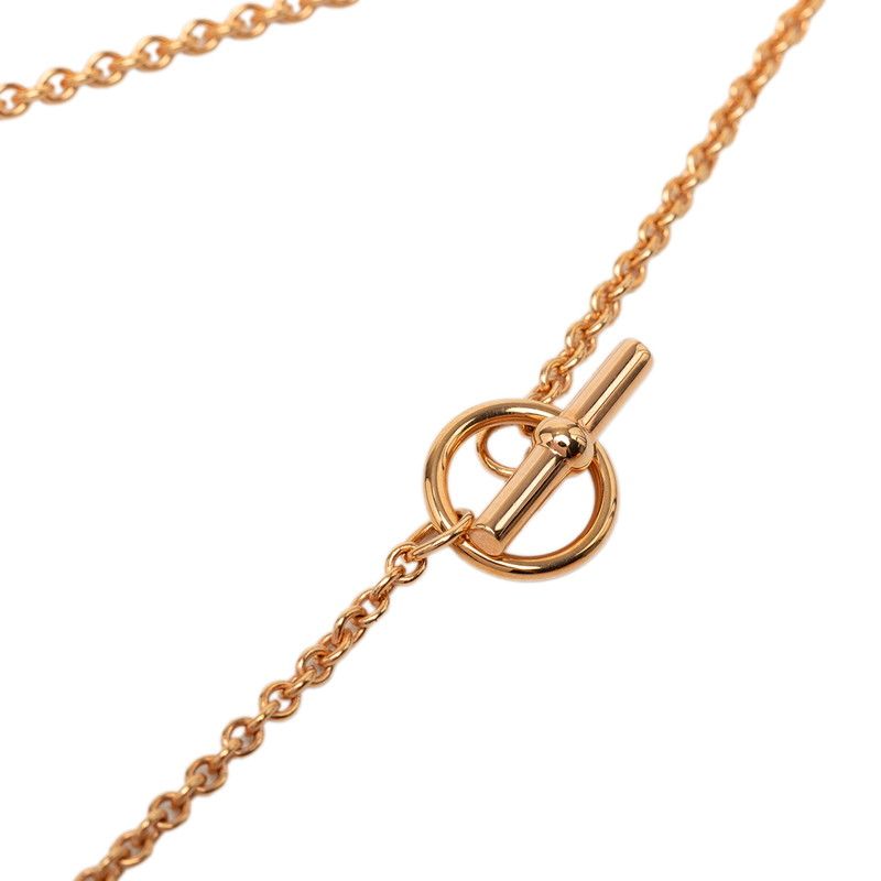 Hermes Mini Maillon PM Necklace Gold Pink Plated — view 4