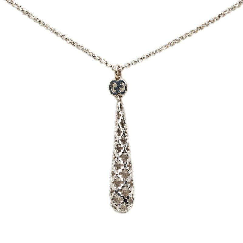 Gucci Diamantissima Drop Necklace 18k White Gold — view 2