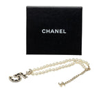 Chanel CC Logo Necklace Gold Black Plated Faux Pearl Rhinestone — view 6