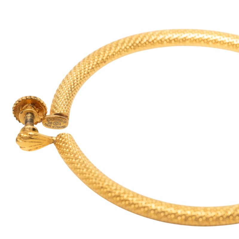 Chanel CC Logo Vintage Earrings Gold Plated — view 5