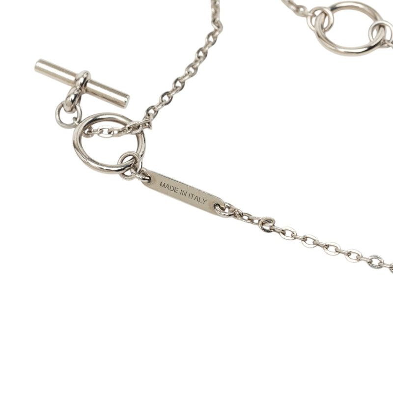 Hermes Cordage Rope Necklace Silver Metal — view 7