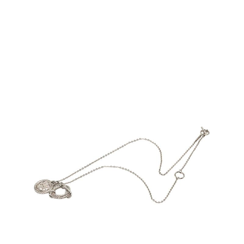 Hermes Cordage Rope Necklace Silver Metal — view 3