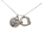 Hermes Cordage Rope Necklace Silver Metal