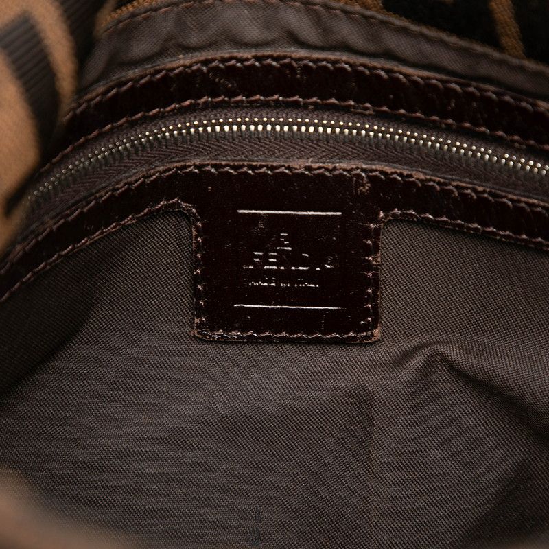 Fendi Zucca Shoulder Bag Brown Black Canvas Leather — view 5