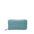 Hermes Azap Long Classic Zip Around Wallet Blue Jean Veau Epsom