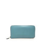 Hermes Azap Long Classic Zip Around Wallet Blue Jean Veau Epsom