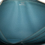 Hermes Azap Long Classic Zip Around Wallet Blue Jean Veau Epsom — view 6