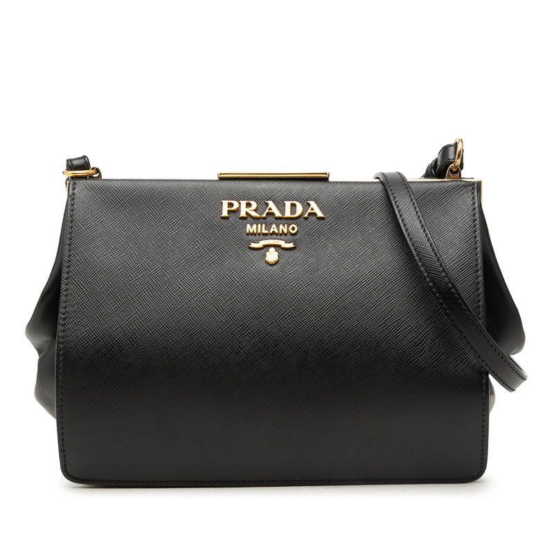Prada Crossbody Shoulder Bag Black Saffiano Leather