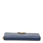 Prada Zip Around Wallet Navy Saffiano Leather — view 3