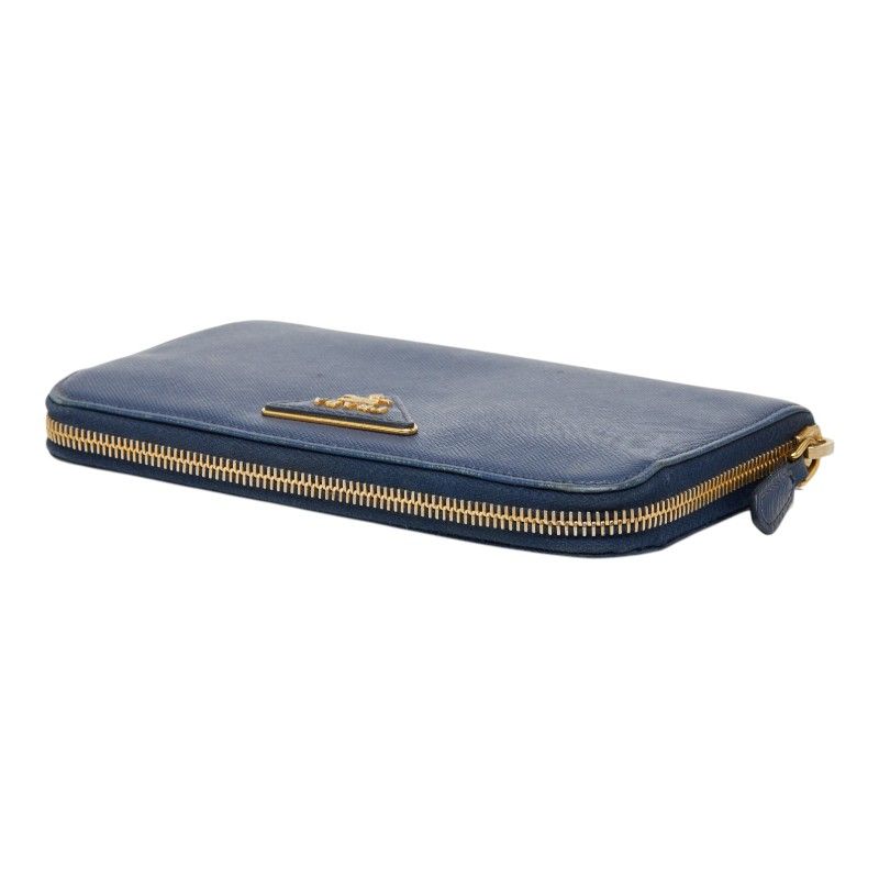 Prada Zip Around Wallet Navy Saffiano Leather — view 5