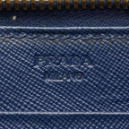 Prada Zip Around Wallet Navy Saffiano Leather — view 8