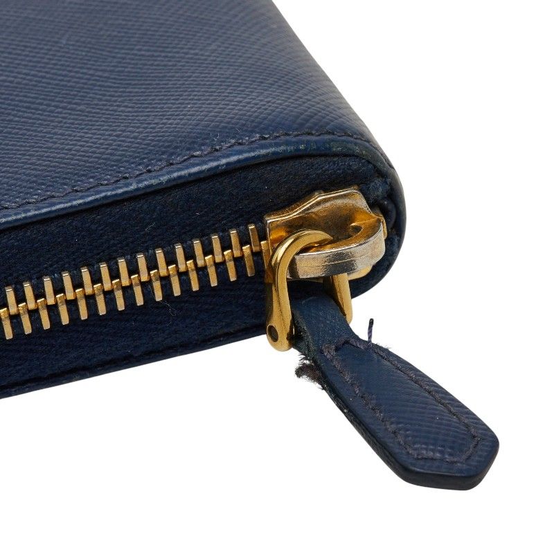 Prada Zip Around Wallet Navy Saffiano Leather — view 6