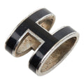 Hermes Pop Pendant Black Silver Metal