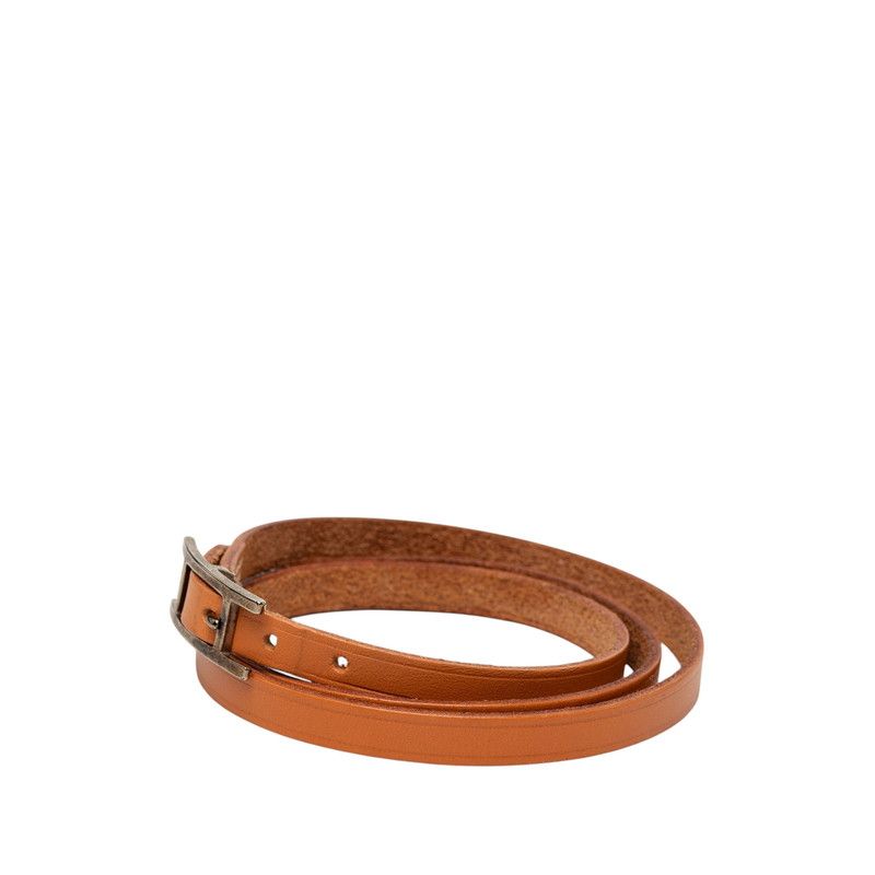 Hermes Hapi Triple Strand Bracelet Brown Leather — view 2