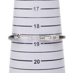 Celine Logo Tube Bracelet Black Silver Metal Leather — view 5