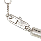 Celine Logo Tube Bracelet Black Silver Metal Leather — view 4