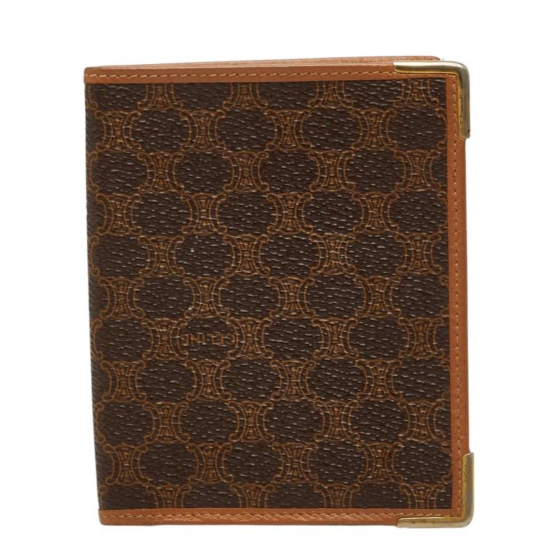 Celine Macadam Bifold Wallet Brown Leather