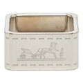Hermes Bolduc Square Scarf Ring Silver Metal