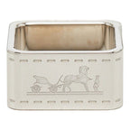 Hermes Bolduc Square Scarf Ring Silver Metal