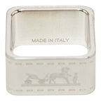 Hermes Bolduc Square Scarf Ring Silver Metal — view 5