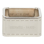 Hermes Bolduc Square Scarf Ring Silver Metal — view 4