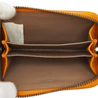 Bottega Veneta Intrecciato Zip Around Coin Purse Orange Brown Leather — view 6