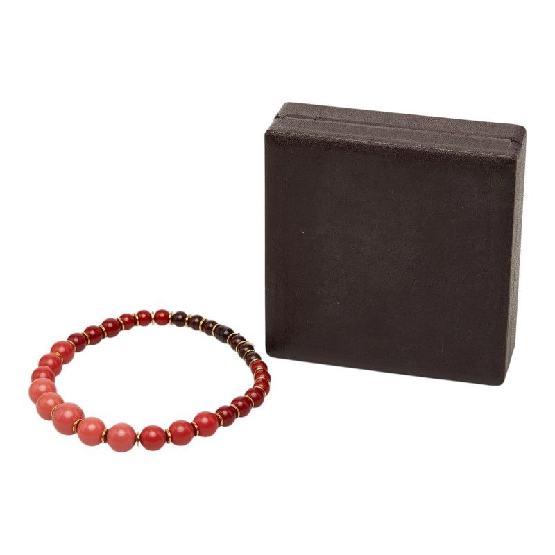 Saint Laurent San Rolan Sphere Abbey's Necklace Red Pink Plastic Plated — view 5