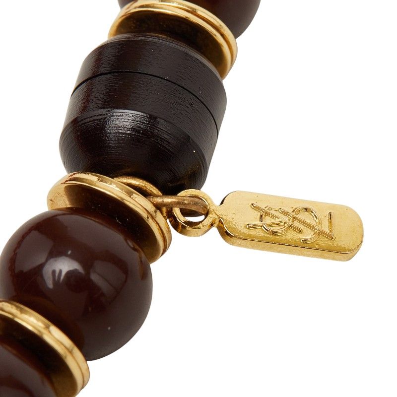 Saint Laurent San Rolan Sphere Abbey's Necklace Red Pink Plastic Plated — view 4