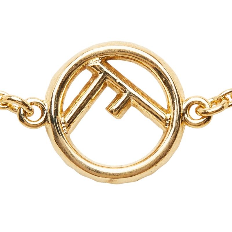 Fendi Chain Pendant Gold Plated Rhinestone — view 2
