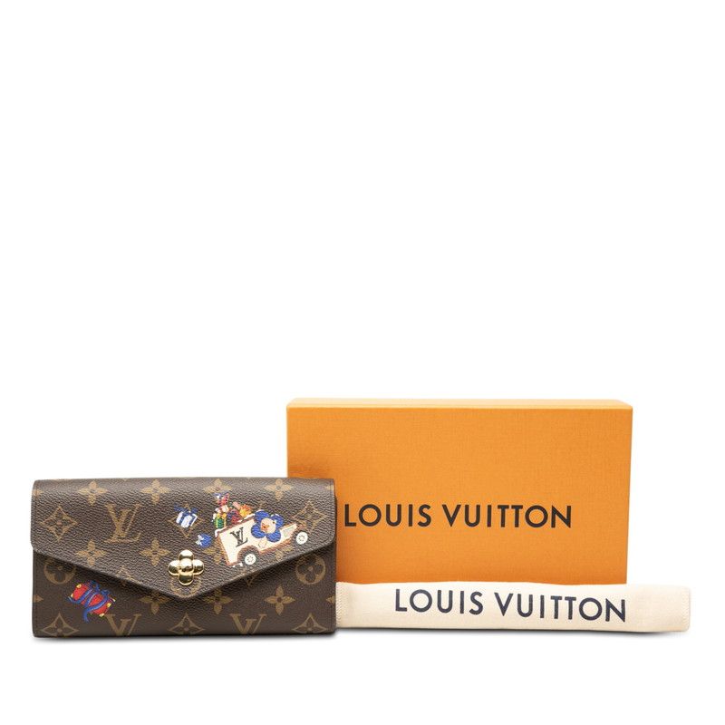 Louis Vuitton Monogram Vivienne Portefeuille Sarah Wallet Brown — view 6
