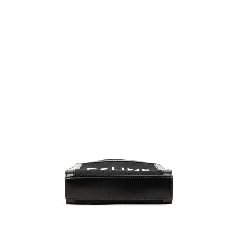 Celine 2-Way Shoulder Bag Black Canvas Leather — view 3