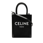 Celine 2-Way Shoulder Bag Black Canvas Leather