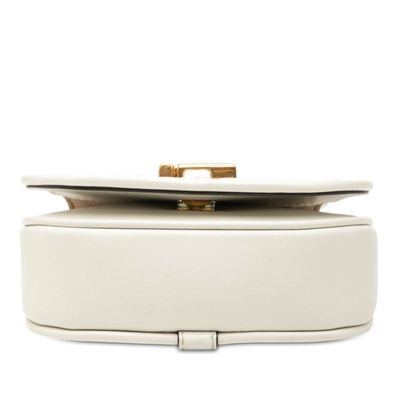Fendi Camon Nano Crossbody Shoulder Bag White Leather — view 3