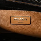 Prada 2-Way Brown White Saffiano Leather Shoulder Bag — view 5