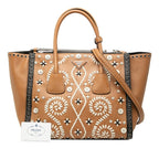 Prada 2-Way Brown White Saffiano Leather Shoulder Bag — view 6