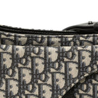 Dior Trotter Saddle 2-Way Shoulder Bag Navy Beige Canvas Leather — view 4