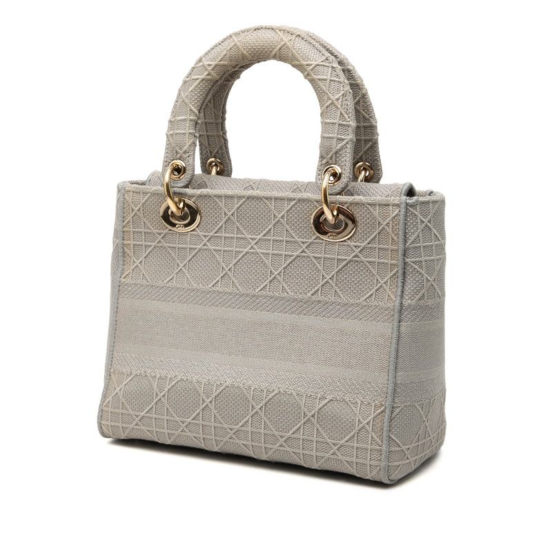 Dior Cannage Delight 2-Way Shoulder Bag Gray Canvas — view 2