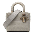 Dior Cannage Delight 2-Way Shoulder Bag Gray Canvas