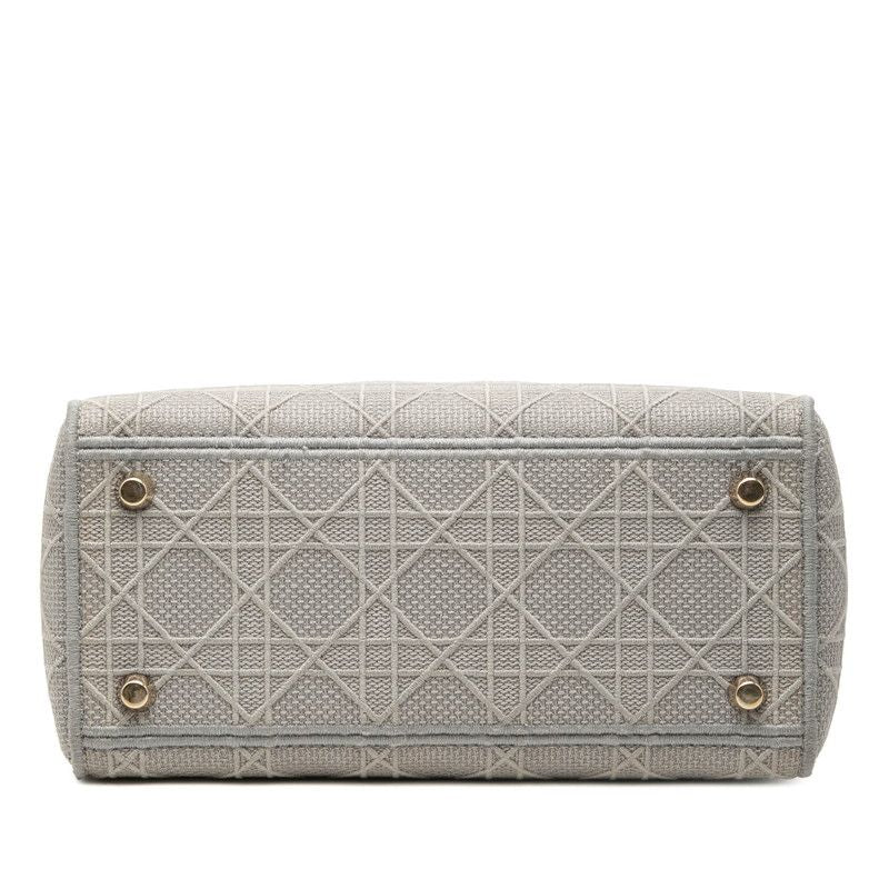 Dior Cannage Delight 2-Way Shoulder Bag Gray Canvas — view 3