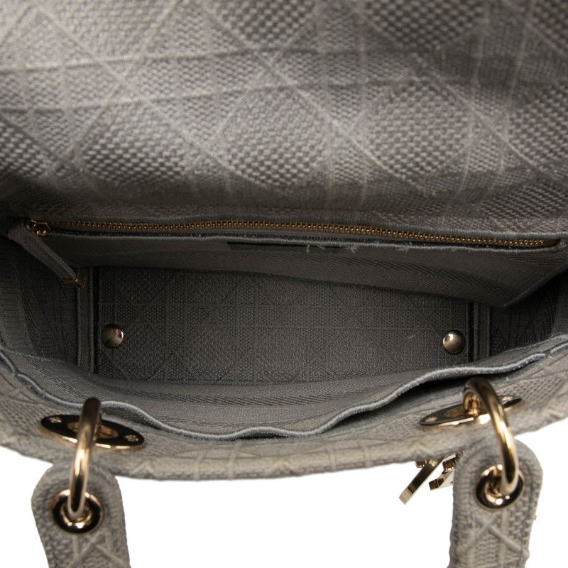 Dior Cannage Delight 2-Way Shoulder Bag Gray Canvas — view 4