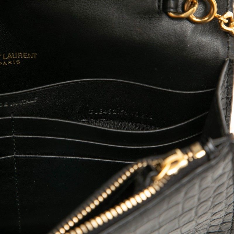 Saint Laurent Black Gold Leather Shoulder Bag — view 6