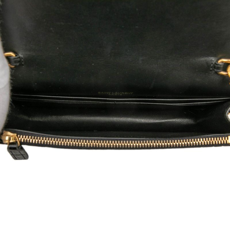 Saint Laurent Black Gold Leather Shoulder Bag — view 4