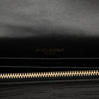 Saint Laurent Black Gold Leather Shoulder Bag — view 5