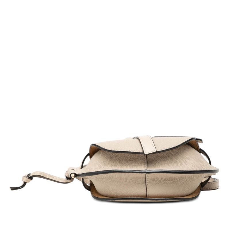 Loewe Roebe Gramgram Gate Mini Crossbody Shoulder Bag Beige Leather — view 3