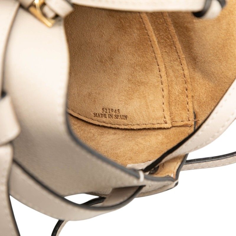 Loewe Roebe Gramgram Gate Mini Crossbody Shoulder Bag Beige Leather — view 6