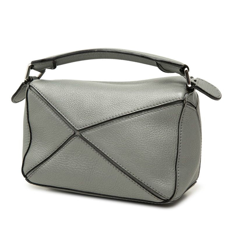 Loewe Puzzlebag Mini 2-Way Shoulder Bag Gray Leather — view 2